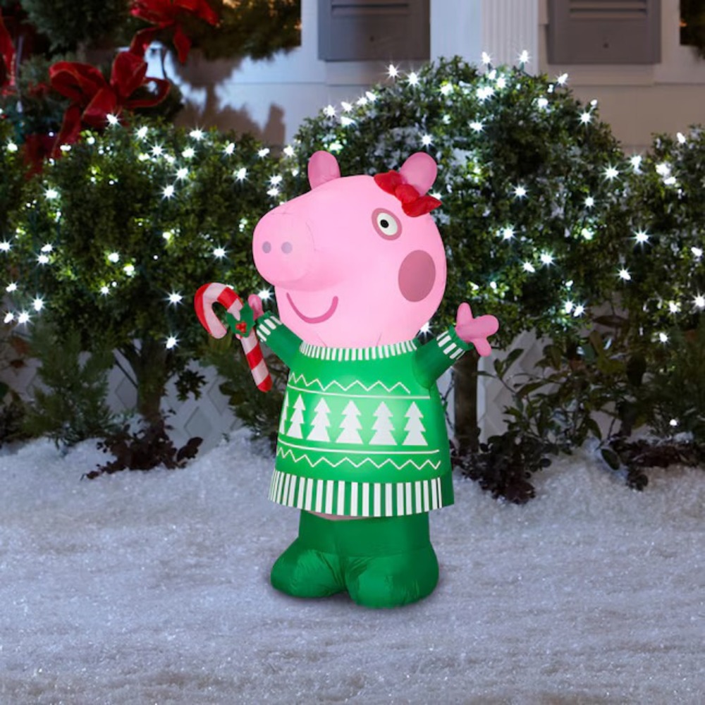 3-foot Peppa Pig Green Dress LED Gemmy Christmas Inflatable Yard Decor Hasbro